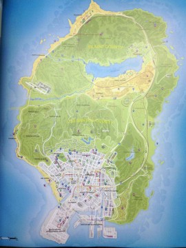 Grand Theft Auto V, l'enorme mappa di gioco svelata online